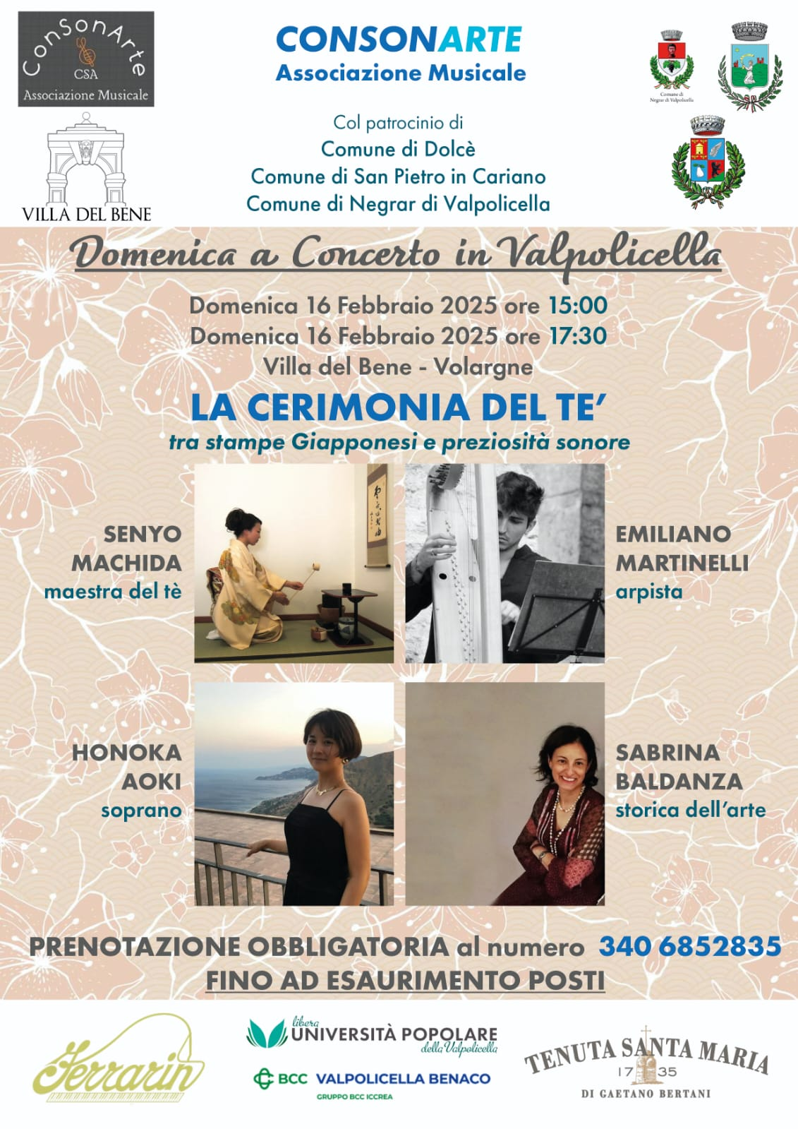 Locandina Concerto in Valpolicella - Villa del Bene 16/02/2025